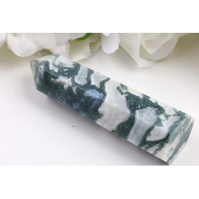 Obelisk mechový achát č. 933 (106x32x28 mm) | Levné Minerály