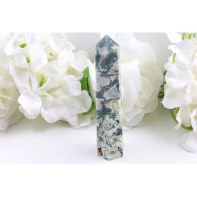 Obelisk mechový achát č. 934 (121 mm) | Levné Minerály