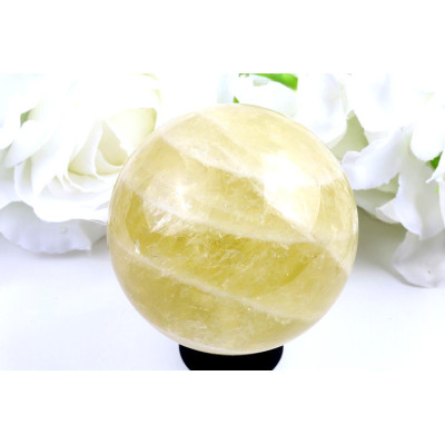 Citrínová koule 74 mm – kámen prosperity pro Lva a Býka