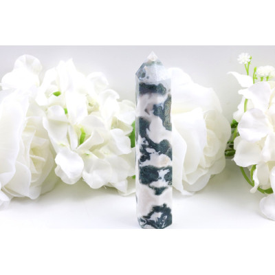 Obelisk mechový achát č. 935 (136x30x25 mm) | Levné Minerály