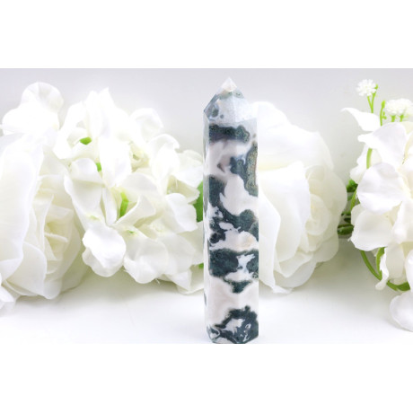 Obelisk mechový achát č. 935 (136x30x25 mm) | Levné Minerály