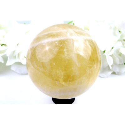 Citrínová koule 100 mm – kámen prosperity z Brazílie