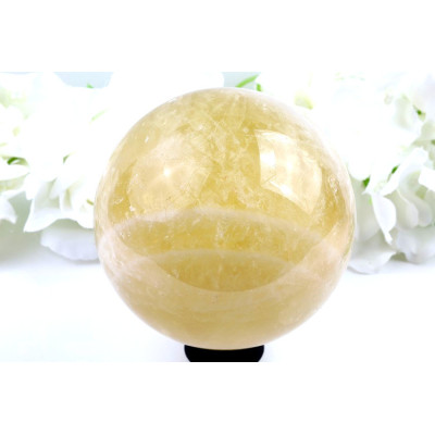 Citrínová koule 100 mm – kámen prosperity z Brazílie