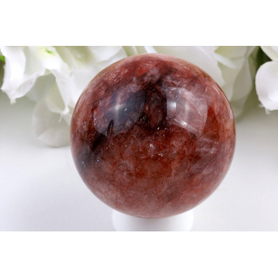 Koule Ohnivý křemen č. 1004 (63 mm) | Levné Minerály