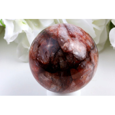 Koule Ohnivý křemen č. 1005 (64 mm) | Levné Minerály