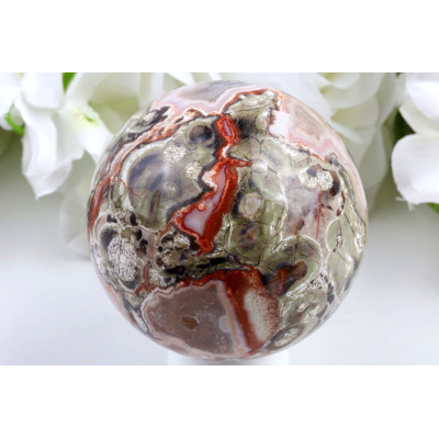 Koule Penízkový achát č. 1012 (71 mm) | Levné Minerály