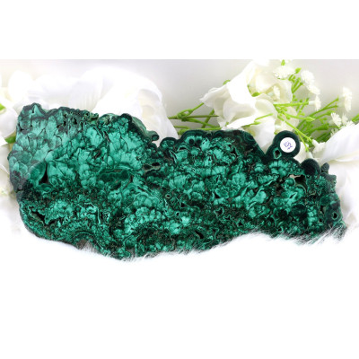 Plátek Malachit Zambie 220x98 mm - leštěný zelený kámen