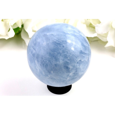 Celestýn koule 79mm - Madagaskar | Leštěná modrá koule