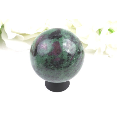 Koule Rubín v zoisitu 68mm - jedinečný kámen | Čína