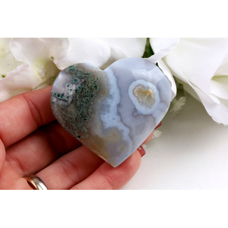 Srdce mechový achát č. 1106 (53 mm) | Levné Minerály