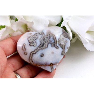 Srdce mechový achát č. 1107 (59x50x22 mm) | Levné Minerály