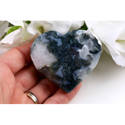 Srdce mechový achát č. 1108 (58 mm) | Levné Minerály