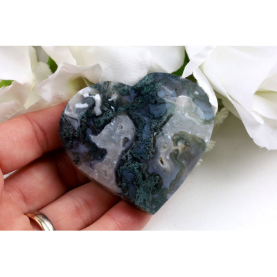 Srdce mechový achát č. 1108 (58 mm) | Levné Minerály