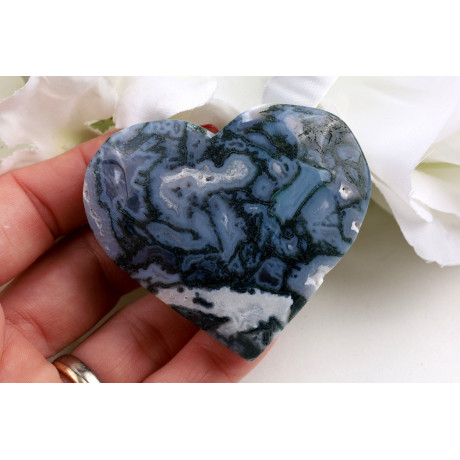 Srdce mechový achát č. 1109 (59x53x21 mm) | Levné Minerály