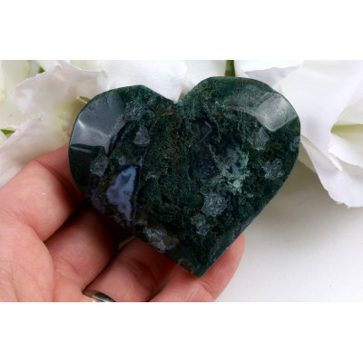 Srdce Mechový achát 63x54x21 mm | Levné Minerály