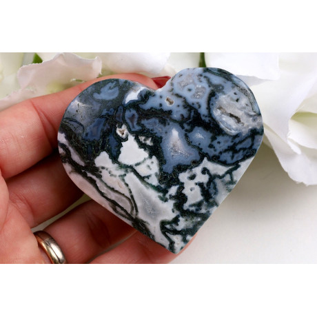 Srdce mechový achát č. 1111 (61 mm) | Levné Minerály