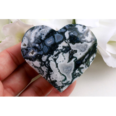 Srdce mechový achát č. 1111 (61 mm) | Levné Minerály