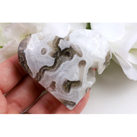 Srdce mechový achát č. 1112 (63x54x23 mm) | Levné Minerály