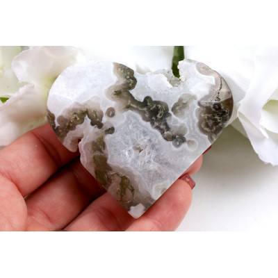 Srdce mechový achát č. 1112 (63x54x23 mm) | Levné Minerály