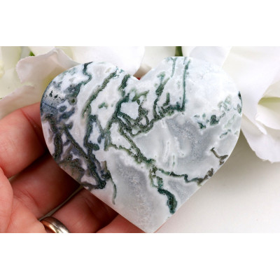 Srdce mechový achát č. 1114 (69x61x23 mm) | Levné Minerály