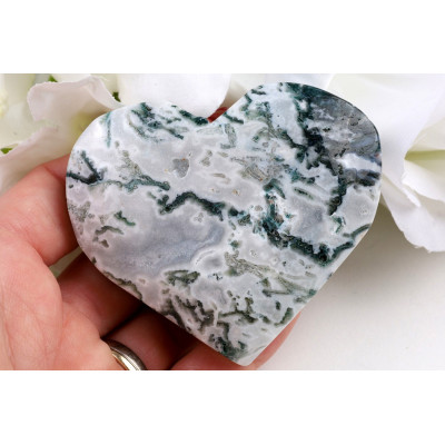 Srdce mechový achát č. 1114 (69x61x23 mm) | Levné Minerály