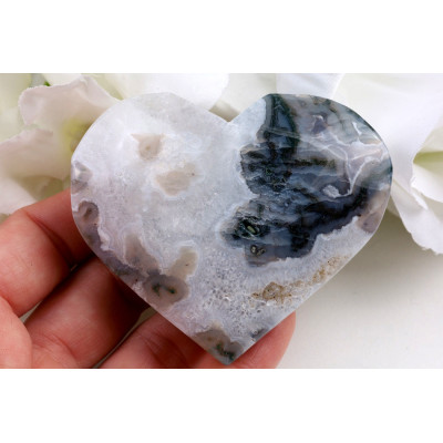 Srdce mechový achát č. 1115 (69x59x20 mm) | Levné Minerály