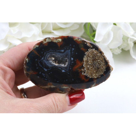 Leštěný řez Timor achát č. 1141 (77mm) | Levné Minerály