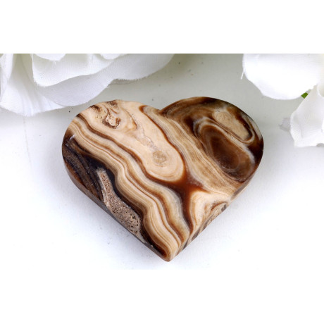 Srdce z jantarového kalcitu č. 835 | Levné Minerály