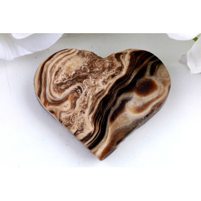 Srdce z jantarového kalcitu č. 835 | Levné Minerály