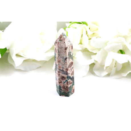 Zelený Květinový Achát Obelisk 87mm | Jedinečný Kámen