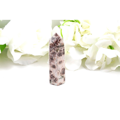 Zelený květinový achát obelisk 80mm | Přírodní kámen