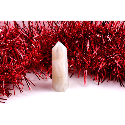 Obelisk šedý achát 80mm - Brazilský kámen harmonie