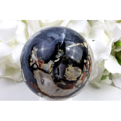 Fluorescenční achát koule č.1440 | Levné Minerály