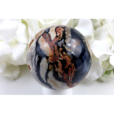 Fluorescenční achát koule č. 1442 | Levné Minerály