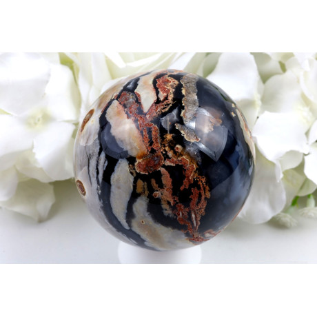 Fluorescenční achát koule č. 1442 | Levné Minerály