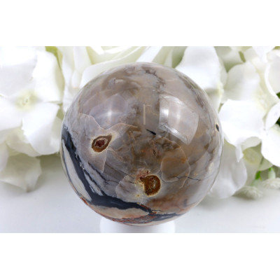 Fluorescenční achát koule č. 1442 | Levné Minerály