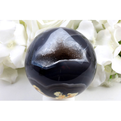 Fluorescenční achát koule č. 1444 | Levné Minerály