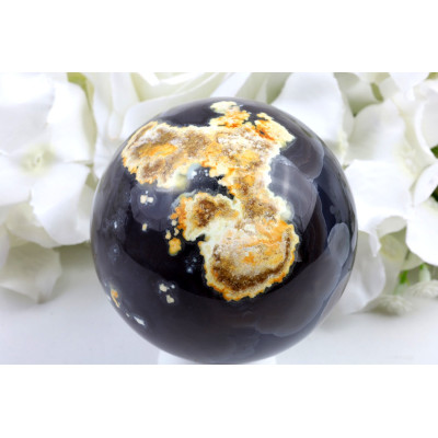 Fluorescenční achát koule č. 1444 | Levné Minerály