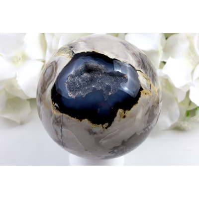 Fluorescenční achát koule č. 1446 | Levné Minerály