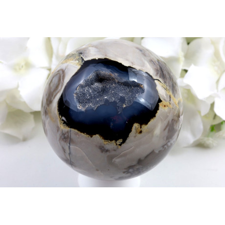 Fluorescenční achát koule č. 1446 | Levné Minerály