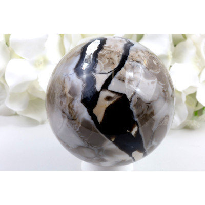 Fluorescenční achát koule č. 1448 | Levné Minerály