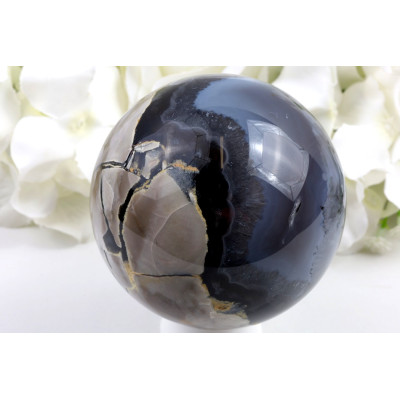 Fluorescenční achát koule č. 1449 | Levné Minerály