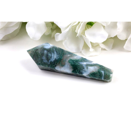 Hůlka mechový achát 100mm - Přírodní kámen z Brazílie