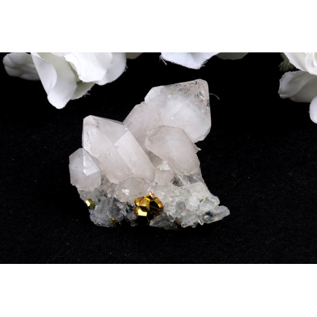 Duhový Pyrit s křišťálem č.1604 | Energie & Ochrana