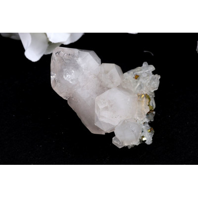 Duhový Pyrit s křišťálem č.1604 | Energie & Ochrana