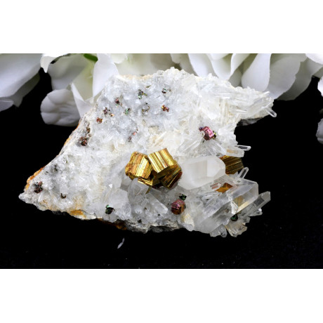 Duhový Pyrit v křišťálu č. 1608 | Levné Minerály