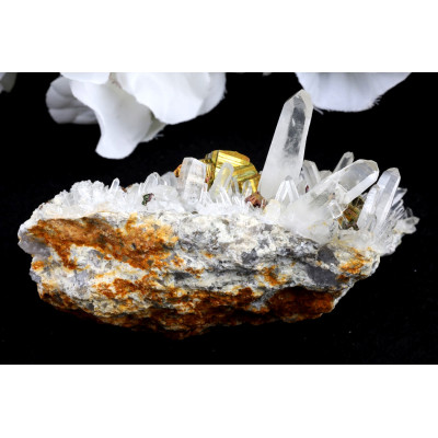 Duhový Pyrit v křišťálu č. 1608 | Levné Minerály