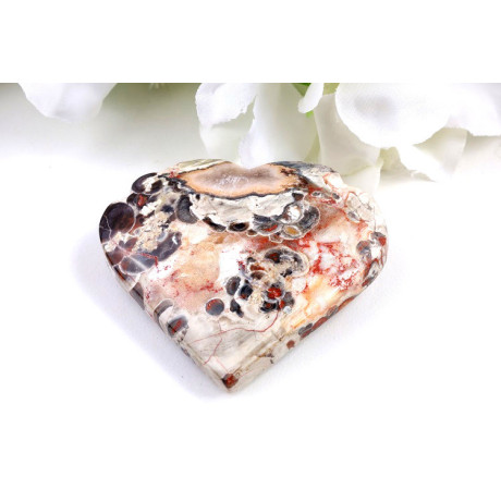 Srdce z penízkového achátu 65x59 mm | Levné minerály