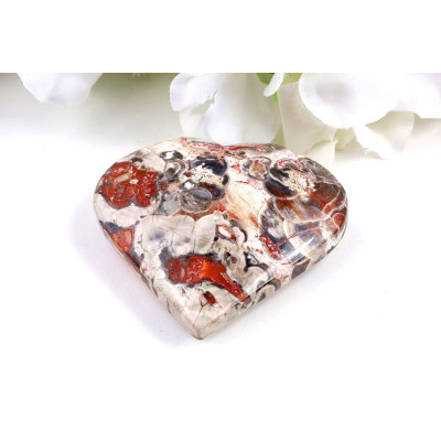 Srdce z penízkového achátu 65x59 mm | Levné minerály