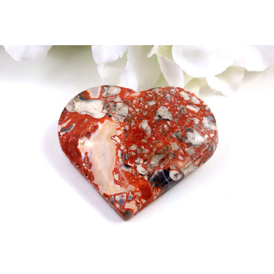 Srdce penízkový achát 64x59mm | Kámen prosperity